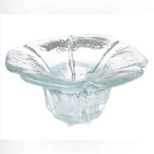 Vintage Blenko handcrafted flower glass candle holder